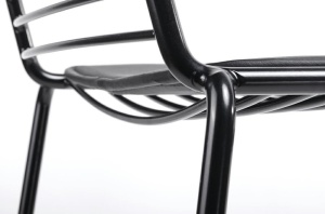 SCAUN DE BAR ROD SOFT, NEGRU, DIN METAL, STIL MODERN B2 - Img 7