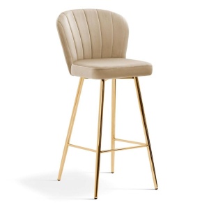 SCAUN DE BAR SHELLY 70, BEJ/AURIU, STIL MODERN