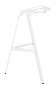 SCAUN DE BAR SPLIT PREMIUM ALB, DIN ALUMINIU, STIL MODERN, B2 - Img 1