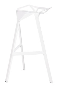 SCAUN DE BAR SPLIT PREMIUM ALB, DIN ALUMINIU, STIL MODERN, B2 - Img 6