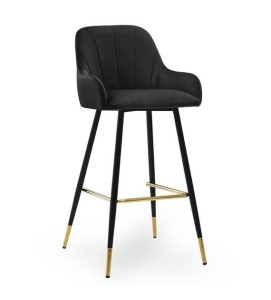 SCAUN DE BAR TULIP 70, NEGRU/AURIU/NEGRU, STIL MODERN