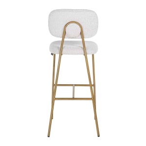 SCAUN DE BAR XENIA WHITE BOUCLÉ 79 ALB/AURIU, CU TAPITERIE DIN TEXTIL, B2 - Img 3