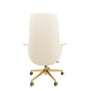 SCAUN DE BIROU DE LUX, ARTIM ADMIRAL, REALIZAT PIELE ECO DE CALITATE SI METAL, CULOARE ECRU/AURIU, STIL MODERN - Img 5