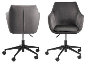 SCAUN DE BIROU NORA, GRI INCHIS/NEGRU, DIN MATERIAL TEXTIL SI METAL, STIL MODERN, B2 - Img 3