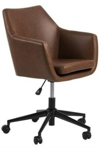 SCAUN DE BIROU NORA, MARO/NEGRU, TAPITERIE DIN PIELE ECOLOGICA, STIL MODERN, B2