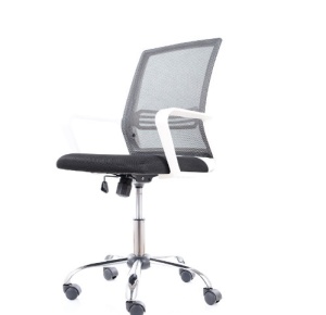 SCAUN DE BIROU Q-844, ALB/NEGRU, DIN TEXTIL SI METAL, STIL MODERN, SIGNAL - Img 1