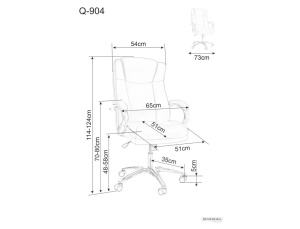 SCAUN DE BIROU Q-904, BEJ/CROM, TAPITERIE DIN PIELE ECOLOGICA SI PICIOR DIN METAL, STIL MODERN - Img 2