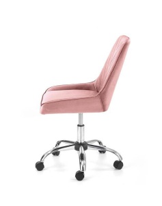 SCAUN DE BIROU RICO, ROZ/CROM, TAPITERIE DIN CATIFEA SI PICIOARE DIN METAL, STIL MODERN - Img 5