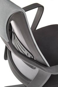 SCAUN DE BIROU VALDEZ, GRI/NEGRU, TAPITERIE DIN STOFA/PLASA SI PICIOARE DIN METAL, STIL MODERN - Img 2