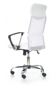 SCAUN DE BIROU VIRE, ALB/CROM, TAPITERIE DIN STOFA/PLASA SI PICIOARE DIN METAL, STIL MODERN - Img 6