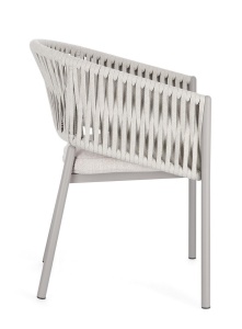 SCAUN DE GRADINA FLORENCIA MOON, GRI, CONFECTIONAT DIN ALUMINIU SI POLIESTER, STIL MODERN - Img 2