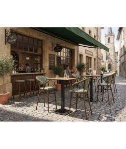 SCAUN DE TERASA FRANCESCO TRT, REALIZAT DIN ALUMINIU SI TEHNORATAN, CULOARE VERDE/ALB, PENTRU UZ COMERCIAL, ARTIM GROUP SELECTION - Img 3