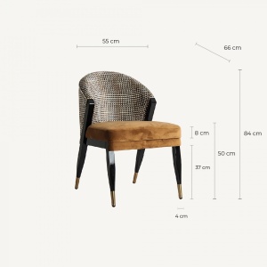 SCAUN DEOSEBIT BRILLON, LEMN DE CAUCIUC SI TEXTIL, ARTIM GROUP SELECTION - Img 8