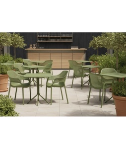 SCAUN DIN PLASTIC PENTRU TERASA AERO 57 , CULOARE VERDE, PENTRU UZ COMERCIAL, ARTIM GROUP SELECTION - Img 5