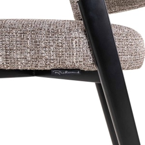 SCAUN DINIG ZENO EARTH TWEED, 214147, CONFECTIONAT DIN POLIESTER, METAL SI SPUMA, BEJ/NEGRU, STIL MODERN - Img 2