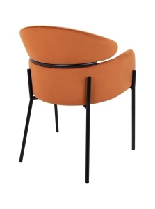 SCAUN DINING ALEXIA, CU TAPITERIE DIN CATIFEA, PORTOCALIU/NEGRU, STIL MODERN - Img 3