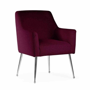 SCAUN DINING AMADEUS, BORDO/CROM, STIL MODERN