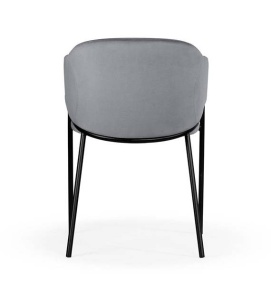 SCAUN DINING ANTALA, GRI/NEGRU, TAPITERIE DIN CATIFEA SI PICIOARE DIN METAL, STIL MODERN, ATR - Img 5