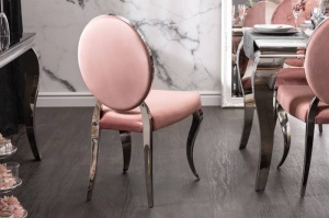 SCAUN DINING, BAROCK, COD 40798, DIN METAL SI CATIFEA ROZ INCHIS, DESIGN BAROC - Img 2