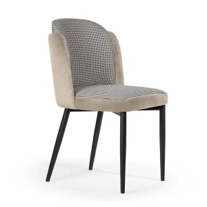 SCAUN DINING BEETLE, BEJ/NEGRU, STIL MODERN
