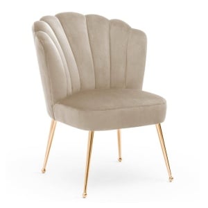 SCAUN DINING BOLONIA, BEJ/AURIU, STIL MODERN