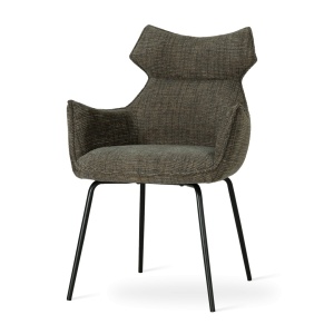 SCAUN DINING BUTARO, GRI-MARO/NEGRU, CONFECTIONAT DIN TAPITERIE DIN TEXTIL, SPUMA SI PICIOARE DIN METAL, STIL MODERN