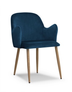 SCAUN DINING CAMEL ALBASTRU/STEJAR TAPITERIE DIN CATIFEA STIL MODERN