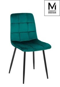 SCAUN DINING CARLO, DIN METAL SI CATIFEA, VERDE/NEGRU, STIL MODERN