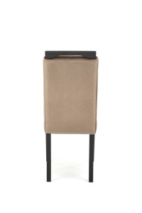 SCAUN DINING CLARION 2, BEJ MONOLITH 09/NEGRU, CU TAPITERIE DIN STOFA FINA SI PICIOARE DIN LEMN MASIV, STIL CLASIC - Img 3
