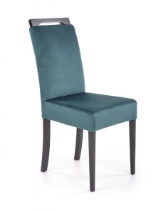 SCAUN DINING CLARION 2, VERDE MONOLITH 37/NEGRU, CU TAPITERIE DIN STOFA FINA SI PICIOARE DIN LEMN MASIV, STIL CLASIC - Img 1