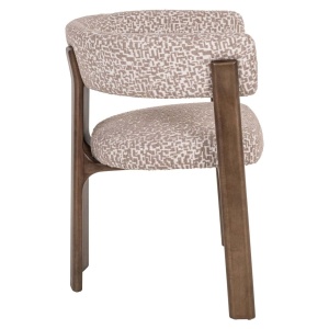 SCAUN DINING CONTIGO NATURAL GEO, 214062, CONFECTIONAT DIN POLIESTER, LEMN MASIV SI SPUMA, BEJ/MARO, STIL MODERN - Img 4