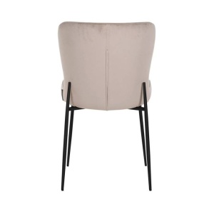 SCAUN DINING DARBY, BEJ/NEGRU, TAPITERIE DIN CATIFEA SI PICIOARE DIN METAL, STIL MODERN B2 - Img 2