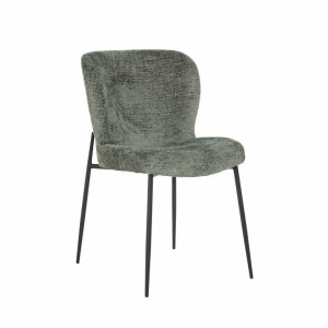 SCAUN DINING DARBY, VERDE/NEGRU, TAPITERIE DIN TEXTIL SI PICIOARE DIN METAL, STIL MODERN RICHMOND INTERIORS