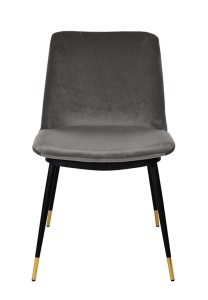 SCAUN DINING DIEGO, GRI INCHIS/NEGRU/AURIU, DIN CATIFEA SI METAL, STIL MODERN - Img 2