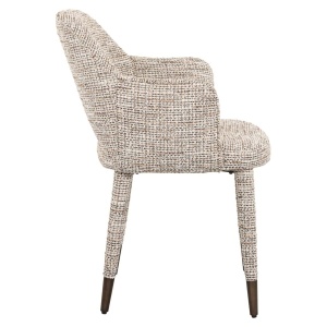 SCAUN DINING DONATELLA TRENDY NATURE, 212896, CONFECTIONAT DIN POLIESTER, METAL SI SPUMA, BEJ, STIL MODERN - Img 2