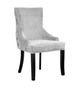 SCAUN DINING EDWARD, GRI/NEGRU, TAPITERIE DIN CATIFEA SI PICIOARE DIN LEMN, STIL MODERN