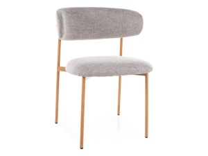 SCAUN DINING ELTON D, GRI 07/STEJART, TAPITERIE DIN STOFA SI PICIOARE DIN METAL, STIL MODERN