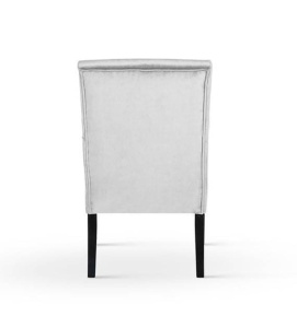 SCAUN DINING GALA,CU BRATE, GRI/NEGRU, TAPITERIE DIN CATIFEA SI PICIOARE DIN LEMN, STIL MODERN - Img 3