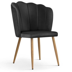 SCAUN DINING HILTON, NEGRU/STEJAR, STIL MODERN