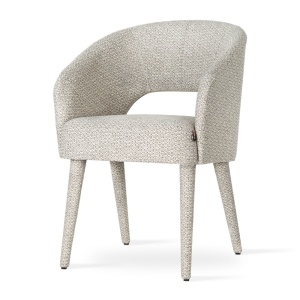 SCAUN DINING INES SUPREME SOCK, CONFECTIONAT DIN LEMN, SPUMA, ARCURI SI METAL, BEJ, STIL MODERN