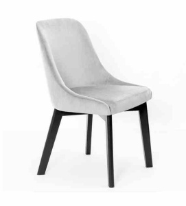 SCAUN DINING IVAN, GRI/NEGRU, TAPITERIE DIN CATIFEA SI PICIOARE DIN LEMN, STIL MODERN