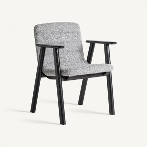 SCAUN DINING JACQUARD, ALB/GRI/NEGRU, REF. 36773, PRELUCRAT MANUAL, CONFECTIONAT DIN LEMN DE ULM SI TEXTIL, STIL MODERN