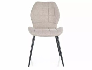 SCAUN DINING JAKE, BEJ 27/NEGRU MAT, TAPITERIE DIN STOFA SI PICIOARE DIN METAL, STIL MODERN - Img 2