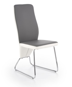 SCAUN DINING K299 GRI/ALB/CROM STIL MODERN HALMAR - Img 1