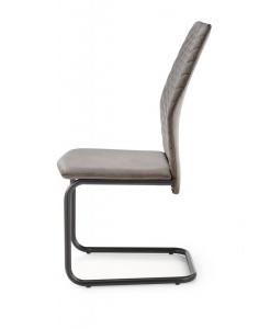 SCAUN DINING K444, GRI/NEGRU, CU TAPITERIE DIN CATIFEA SI PICIOARE DIN METAL, STIL MODERN - Img 4