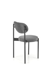 SCAUN DINING K509, GRI/NEGRU, CU TAPITERIE DIN CATIFEA SI PICIOARE DIN METAL, STIL MODERN - Img 4