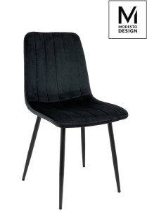SCAUN DINING, LARA, NEGRU, CU TAPITERIE DIN CATIFEA, B2