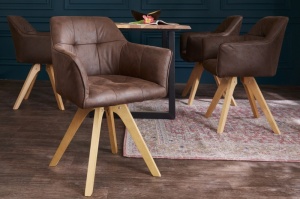 SCAUN DINING LOFT 40024 MARO CU ASPECT ANTICHIZAT, STIL VINTAGE - Img 2