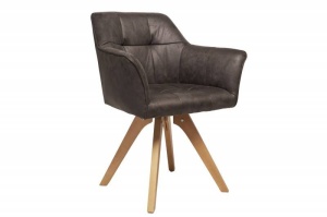 SCAUN DINING, LOFT, GRI, CU ASPECT ANTICHIZAT, STIL VINTAGE, ARTIM GROUP SELECTION - Img 7