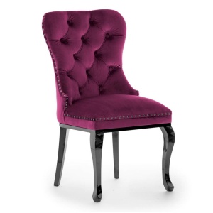 SCAUN DINING MADAME GLAMOUR, BORDO/NEGRU, STIL CLASIC